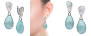 Macy's Milky Aquamarine and Mother of Pearl Earrings in Sterling Silver